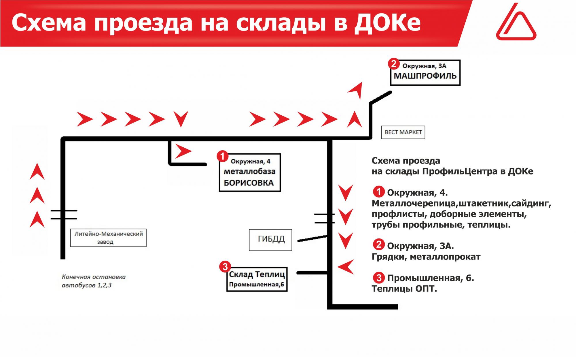 Схема проезда на склады в ДОКе Схема проезда на склады в ДОКе